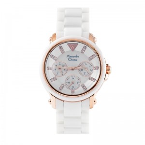 Alexandre Christie AC 2375 Rosegold White Ceramic BFBRGSL